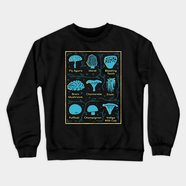 Types of Mushrooms Crewneck Sweatshirt by Wlaurence